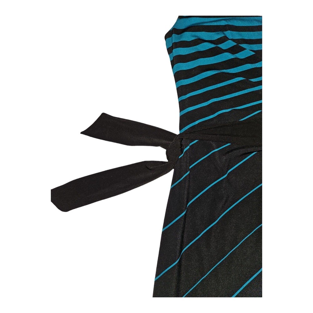 R&K Pencil Dress Petite Medium Women's Sleeveless Self Tie Belt Casual Preppy - Picture 3 of 8